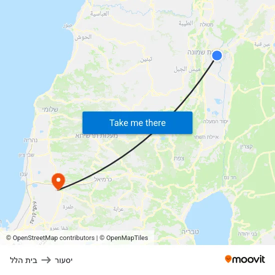 בית הלל to יסעור map