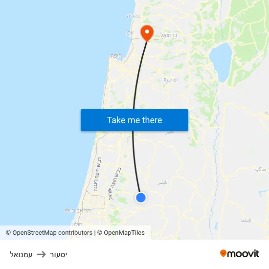 עמנואל to יסעור map