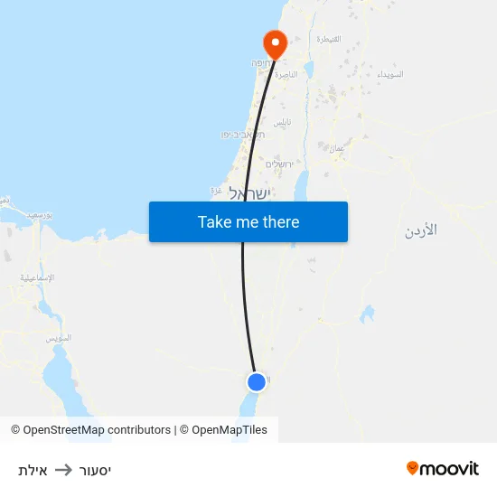 אילת to יסעור map