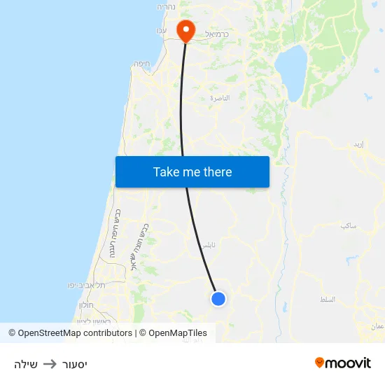 שילה to יסעור map