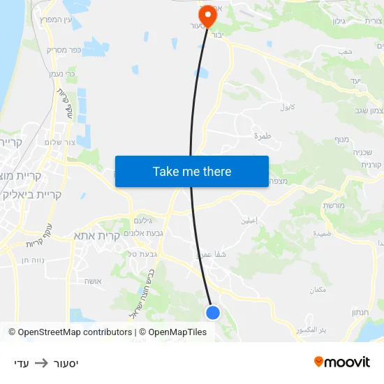 עדי to יסעור map