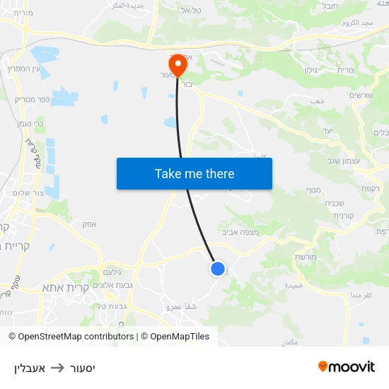 אעבלין to יסעור map