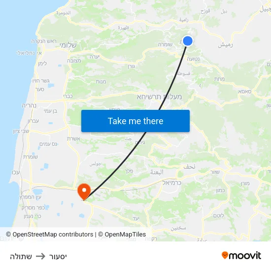 שתולה to יסעור map