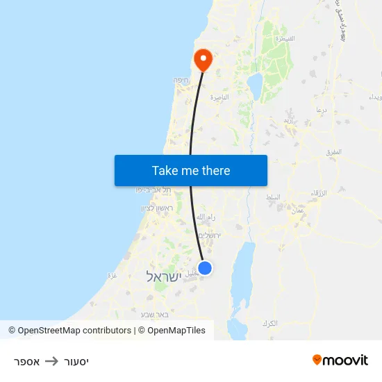 אספר to יסעור map