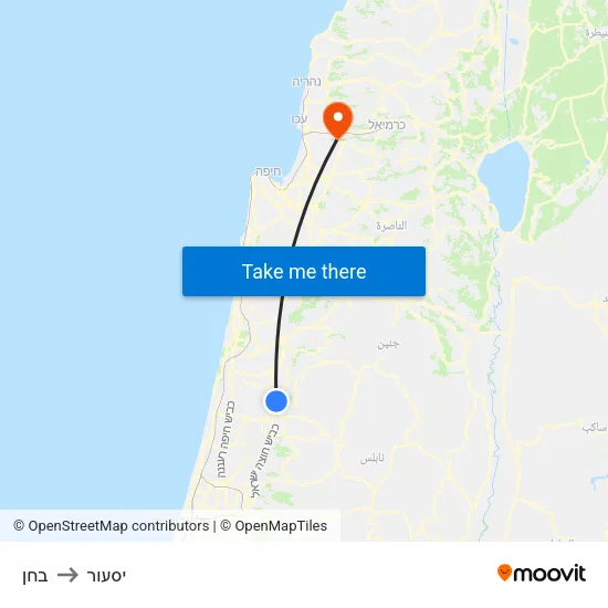 בחן to יסעור map
