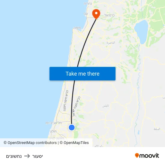 נחשונים to יסעור map