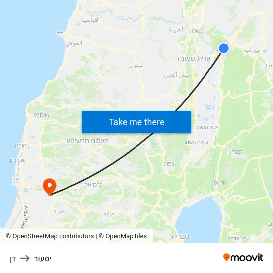 דן to יסעור map