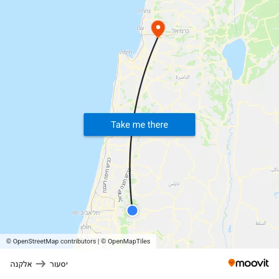 אלקנה to יסעור map