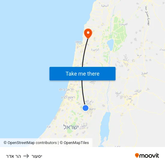 הר אדר to יסעור map
