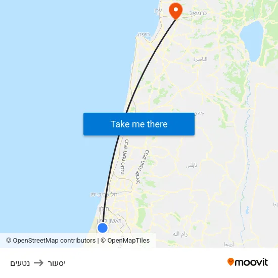 נטעים to יסעור map