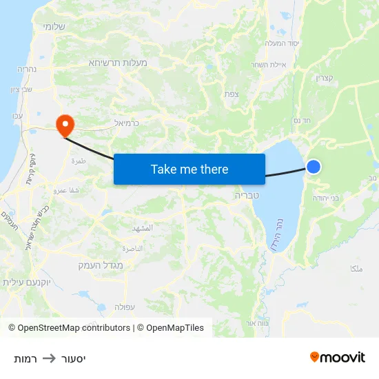 רמות to יסעור map