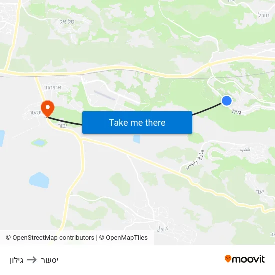 גילון to יסעור map