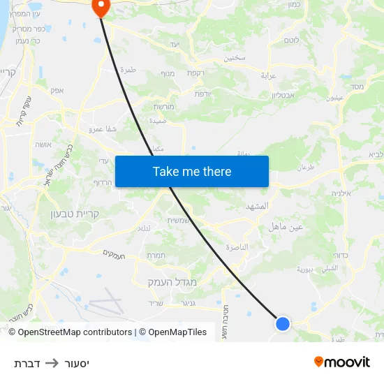 דברת to יסעור map