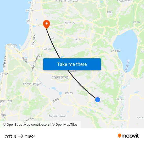 מולדת to יסעור map