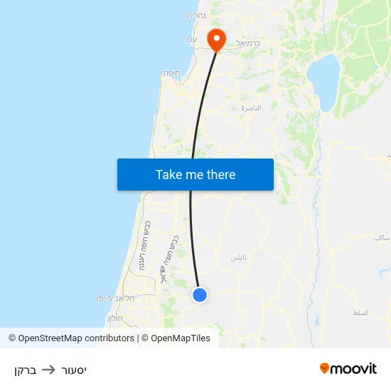 ברקן to יסעור map