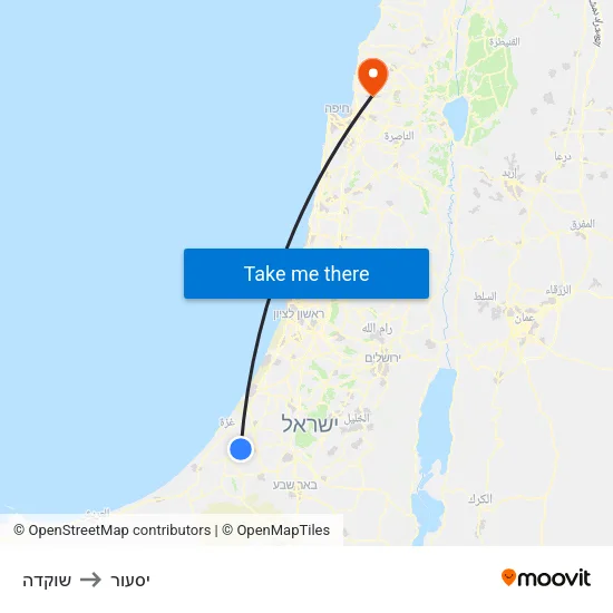 שוקדה to יסעור map