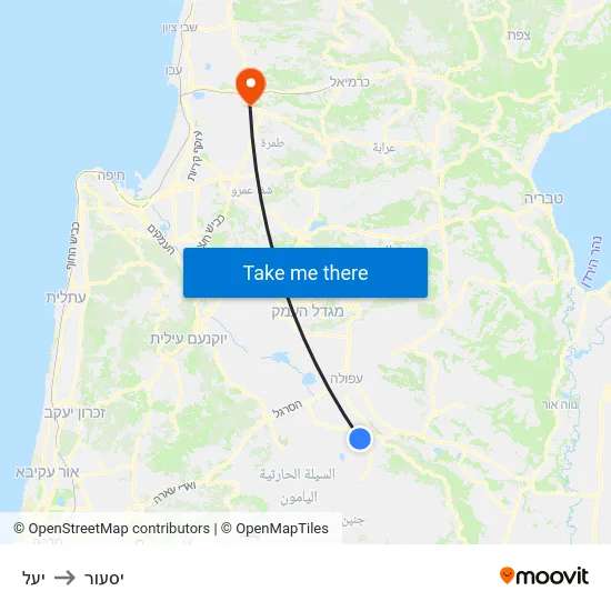 יעל to יסעור map