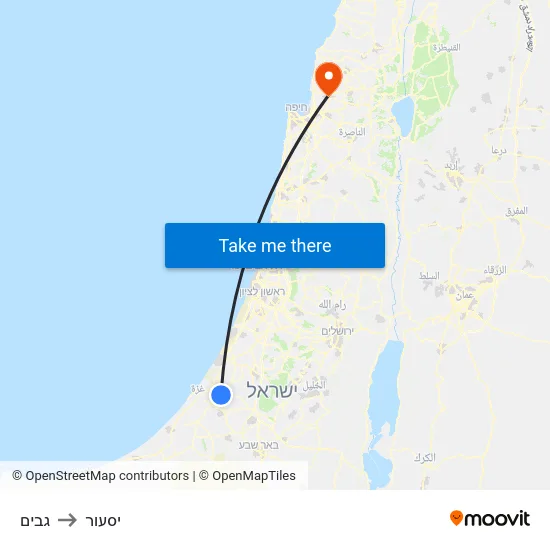 גבים to יסעור map