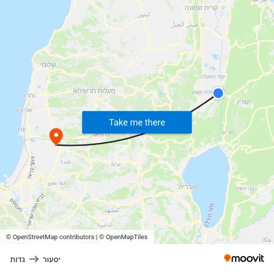 גדות to יסעור map