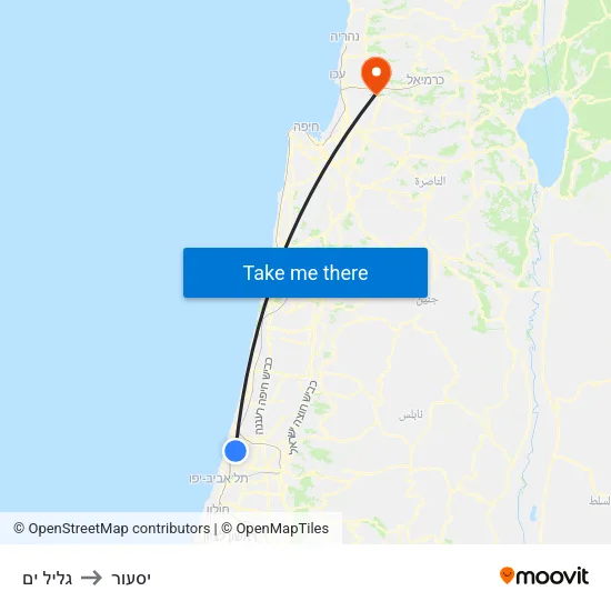 גליל ים to יסעור map
