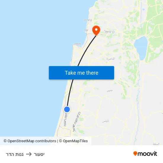 גנות הדר to יסעור map