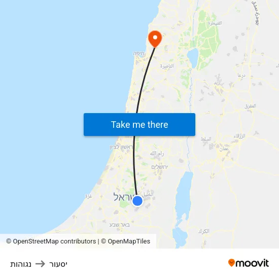 נגוהות to יסעור map
