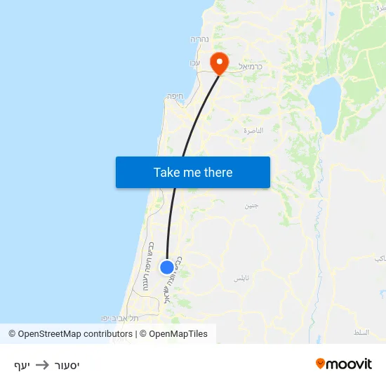 יעף to יסעור map