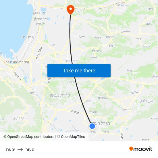 יפעת to יסעור map
