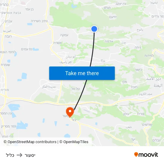 כליל to יסעור map
