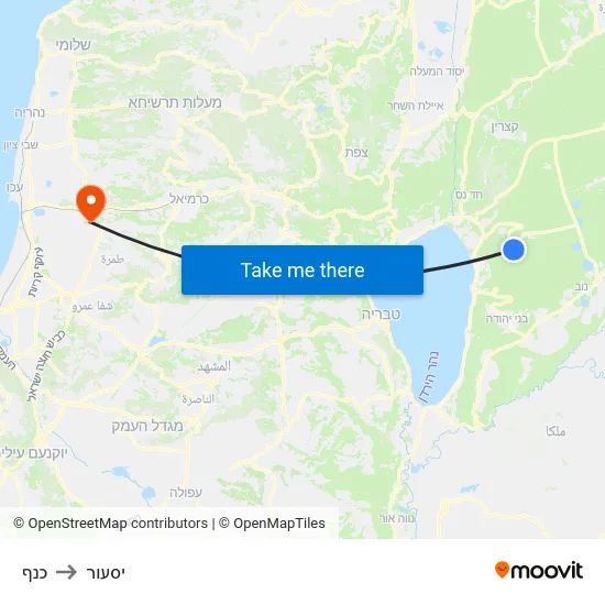 כנף to יסעור map