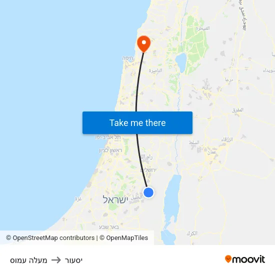 מעלה עמוס to יסעור map
