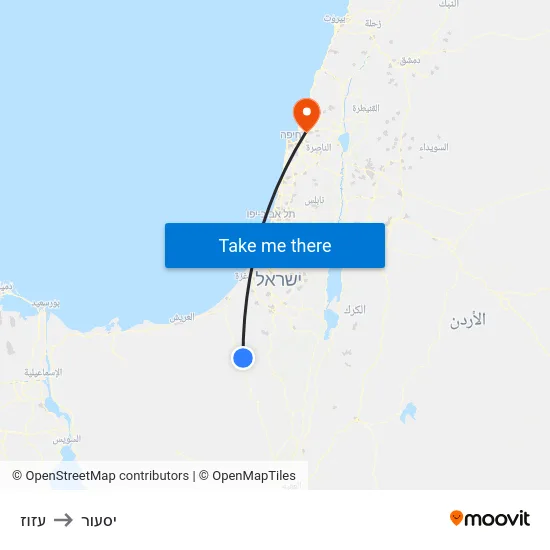 עזוז to יסעור map