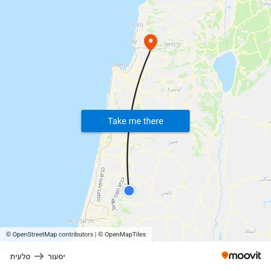 סלעית to יסעור map