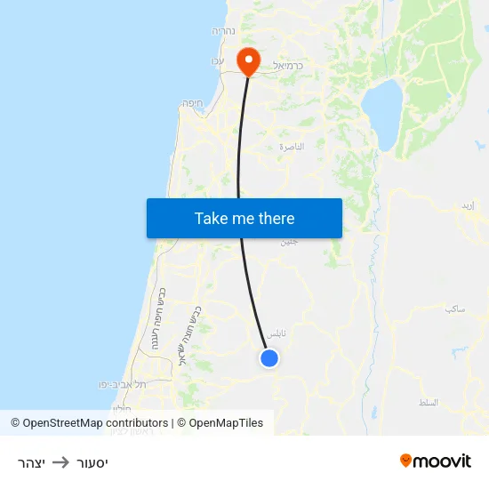 יצהר to יסעור map