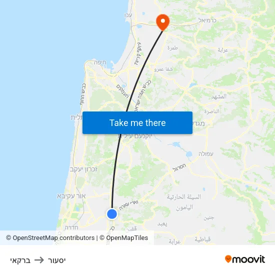 ברקאי to יסעור map