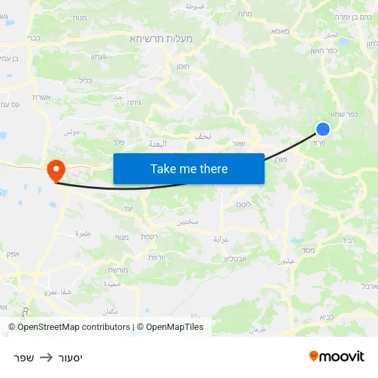שפר to יסעור map
