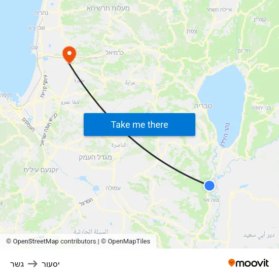 גשר to יסעור map