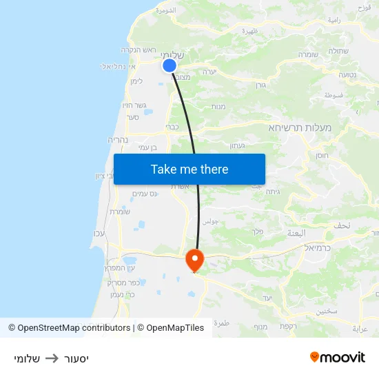 שלומי to יסעור map