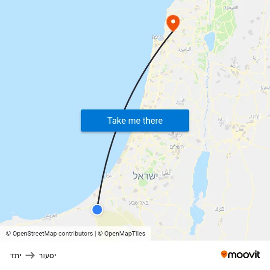 יתד to יסעור map