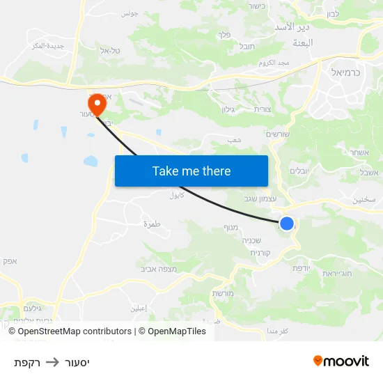 רקפת to יסעור map