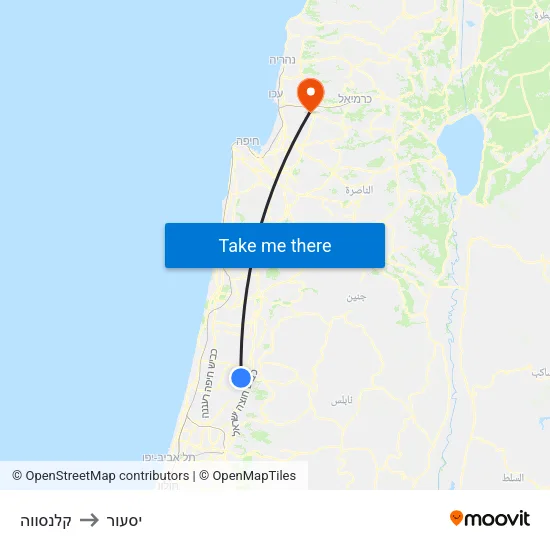 קלנסווה to יסעור map