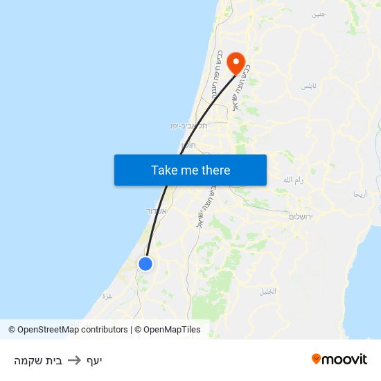 בית שקמה to יעף map