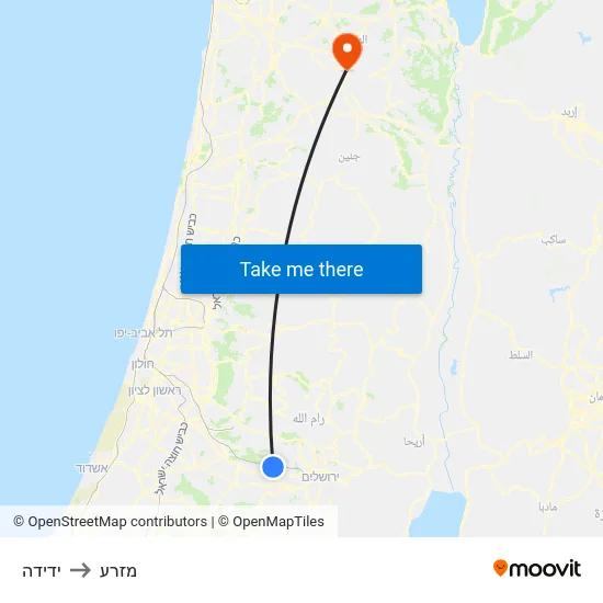 ידידה to מזרע map