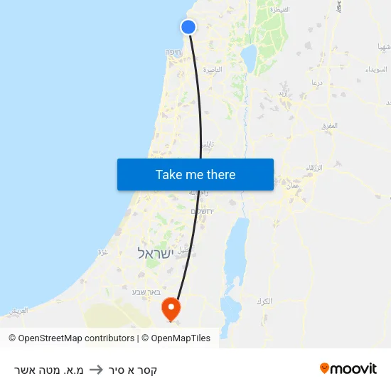 מ.א. מטה אשר to קסר א סיר map