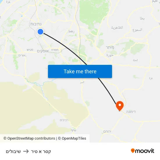 שיבולים to קסר א סיר map