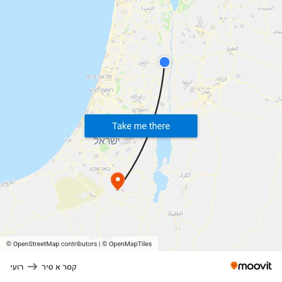 רועי to קסר א סיר map