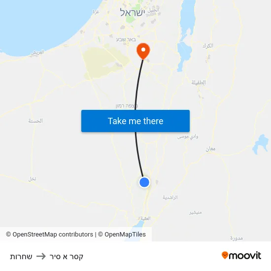 שחרות to קסר א סיר map