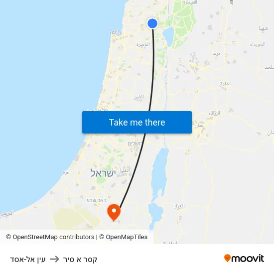 עין אל-אסד to קסר א סיר map