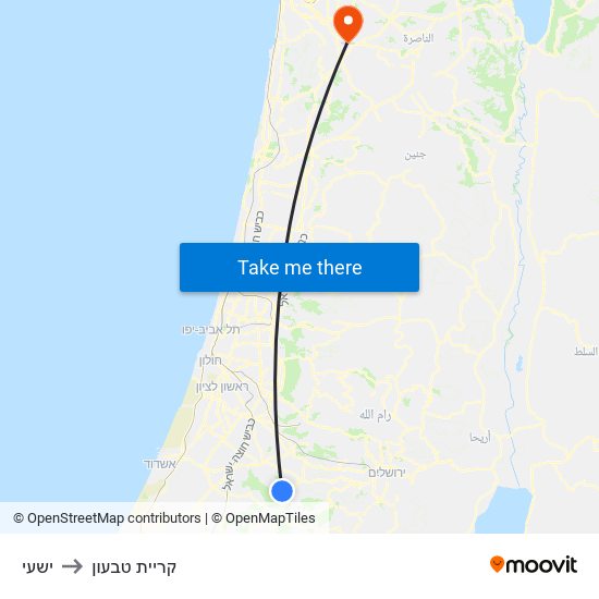 ישעי to קריית טבעון map