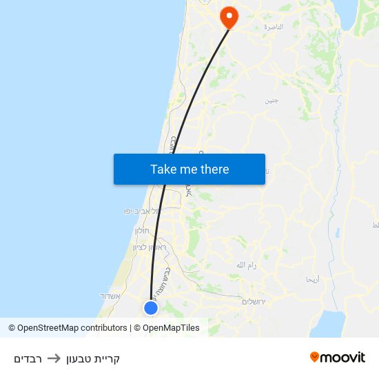 רבדים to קריית טבעון map